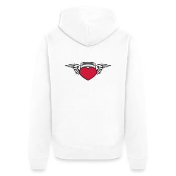 coeur ailes mort mort mouche dieu halo s - Veste à capuche bio Premium Unisexe - blanc - Dos - Thijin (182cm)