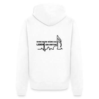 Sans musique la vie serait une erreur - Veste à capuche bio Premium Unisexe - blanc - Dos - Thijin (182cm)