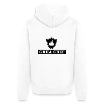 Grill,Grilling,BBQ,cooking,chef,meat,summer,sausag - Unisex Premium Organic Zip Hoodie - white - Back - Thijin (182cm)