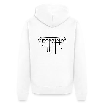 fressen hunger gesicht beissen zaehne knirschen to - Unisex Premium Bio Zip Hoodie - Weiß - Hinten - Thijin (182cm)