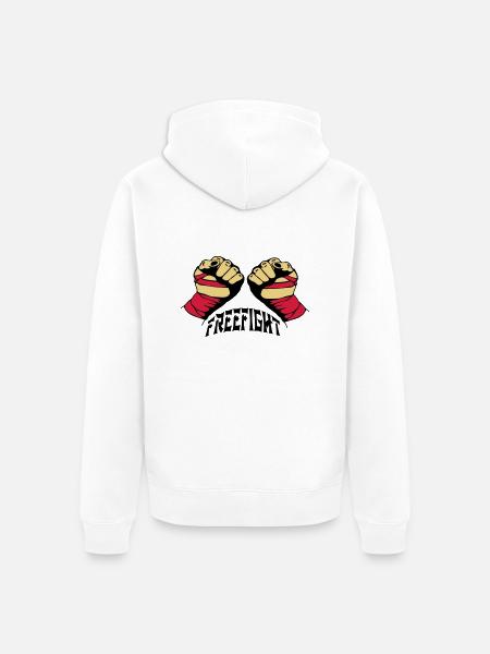 Freefight Fists - Unisex Premium Bio Zip Hoodie - Weiß