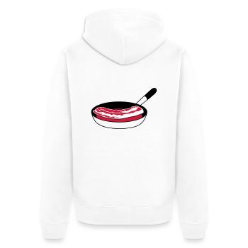pan fry bacon ham meat delicious hung - Unisex Premium Organic Zip Hoodie - white - Back - Thijin (182cm)