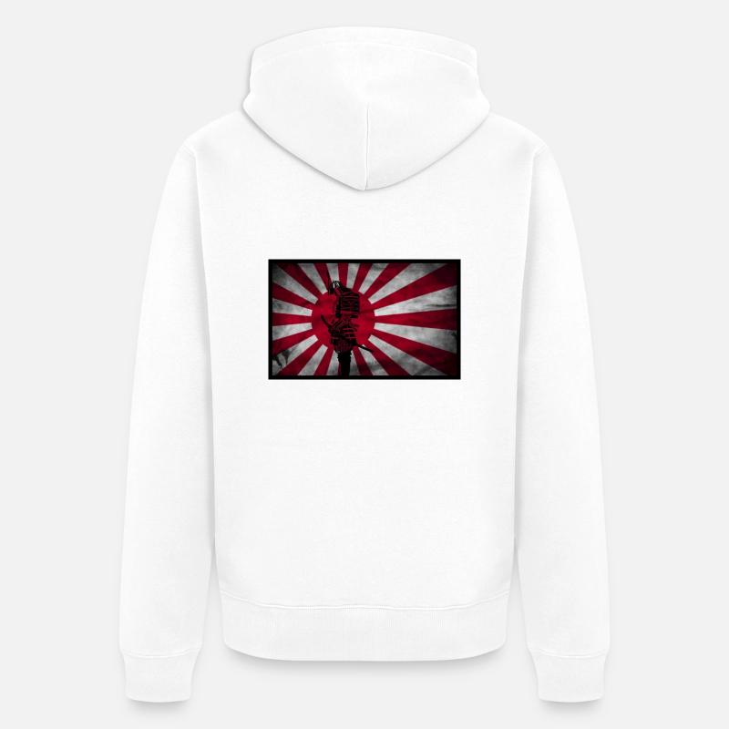 Samurai Japanese flag - Veste à capuche bio Premium Unisexe - blanc