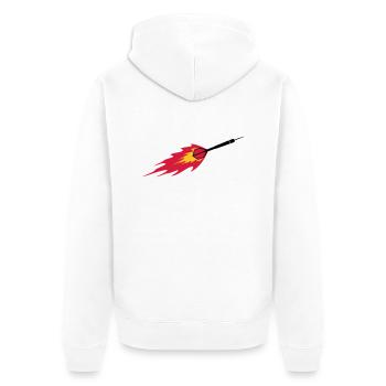 Dart Fire - Unisex Premium Bio Zip Hoodie - Weiß - Hinten - Thijin (182cm)