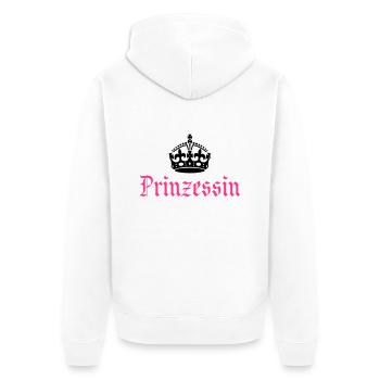 Princess with crown - Unisex Premium Organic Zip Hoodie - white - Back - Thijin (182cm)