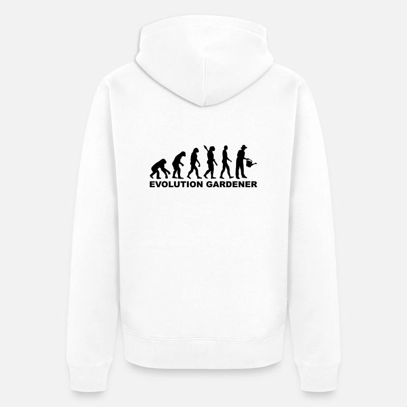 Evolution Gardener - Unisex Premium Organic Zip Hoodie - white