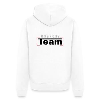Support Team - Unisex Premium Bio Zip Hoodie - Weiß - Hinten - Thijin (182cm)