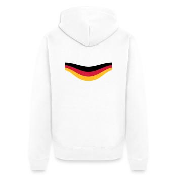 deutschland flagge sport team crew germany farben - Unisex Premium Bio Zip Hoodie - Weiß - Hinten - Thijin (182cm)