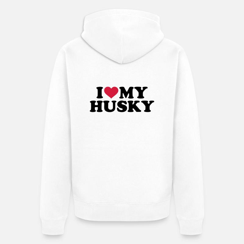 Husky - Unisex Premium Bio Zip Hoodie - Weiß