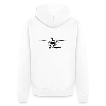 Hélicoptère hélicoptère terrestre - Veste à capuche bio Premium Unisexe - blanc - Dos - Thijin (182cm)