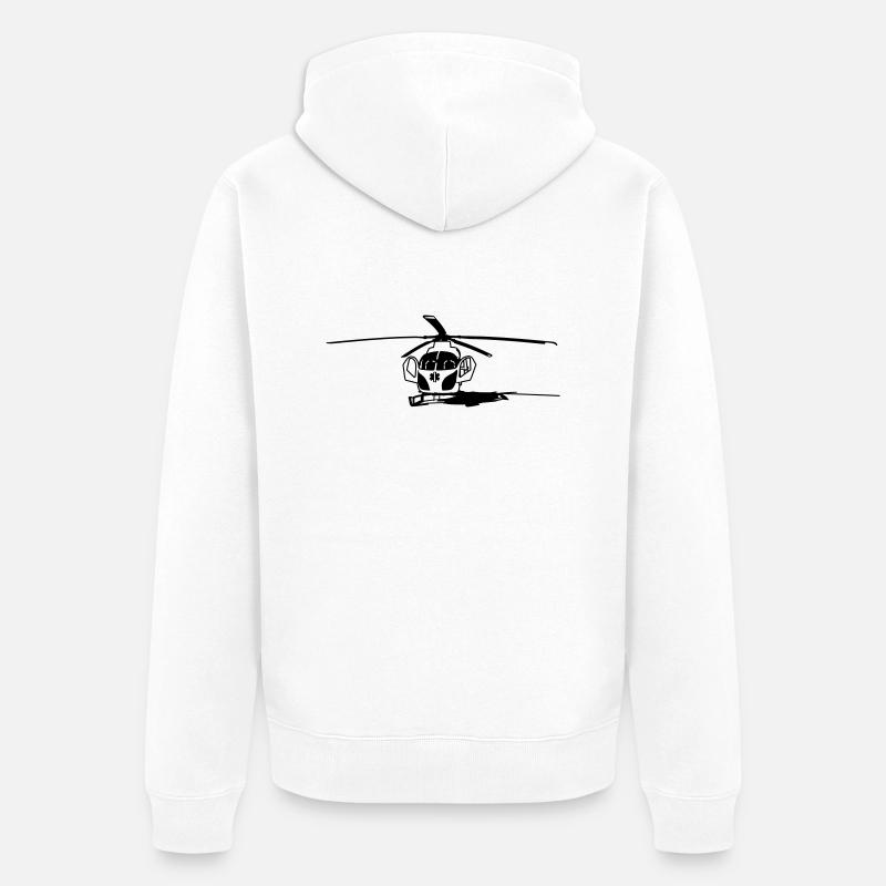 Hélicoptère hélicoptère terrestre - Veste à capuche bio Premium Unisexe - blanc