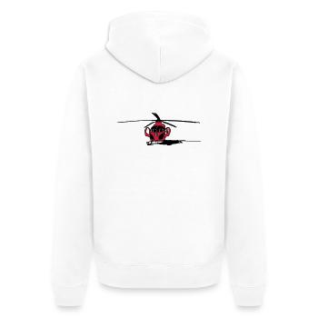Land , helicopter - Unisex Premium Organic Zip Hoodie - white - Back - Thijin (182cm)