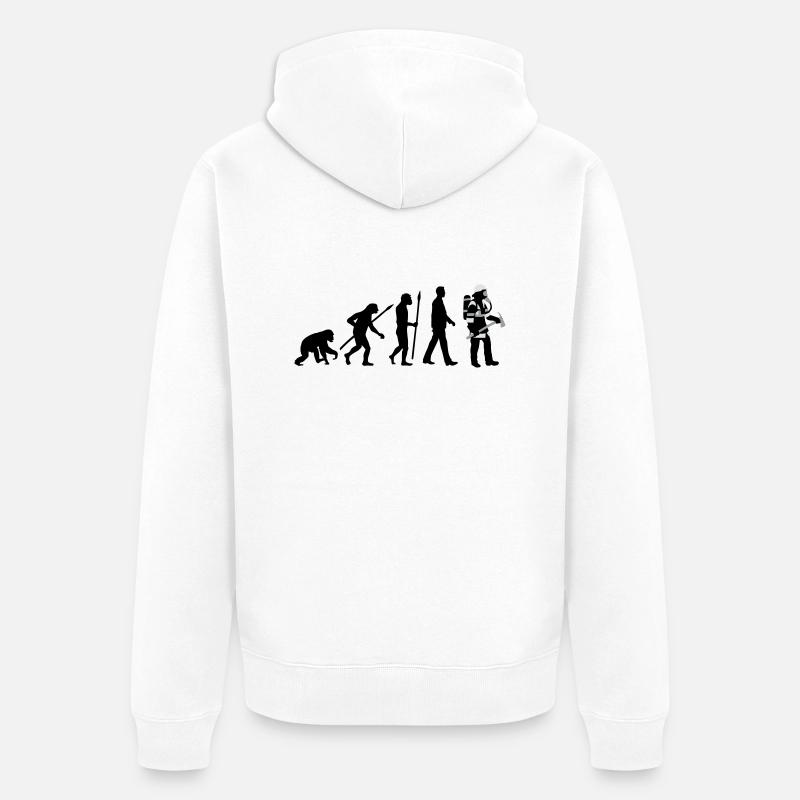 evolution_feuerwehrmann_012015_c_3c - Unisex Premium Bio Zip Hoodie - Weiß