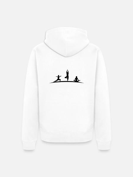 Frauen Yoga - Unisex Premium Bio Zip Hoodie - Weiß
