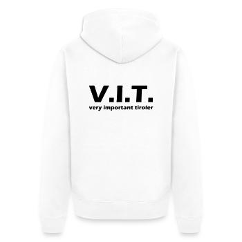 tiroler - Unisex Premium Bio Zip Hoodie - Weiß - Hinten - Thijin (182cm)
