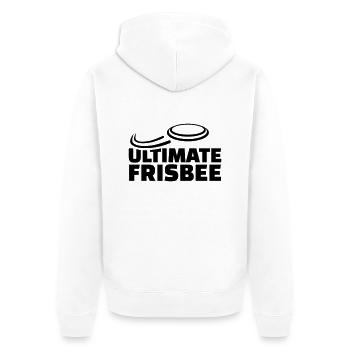 Frisbee - Unisex Premium Bio Zip Hoodie - Weiß - Hinten - Thijin (182cm)