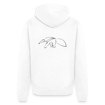 Ameisenbär - Unisex Premium Bio Zip Hoodie - Weiß - Hinten - Thijin (182cm)