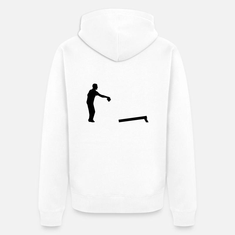 Cornhole - Unisex Premium Organic Zip Hoodie - white
