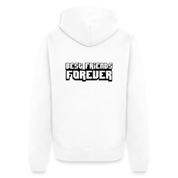 best friends forever - Unisex Premium Bio Zip Hoodie - Weiß - Hinten - Thijin (182cm)