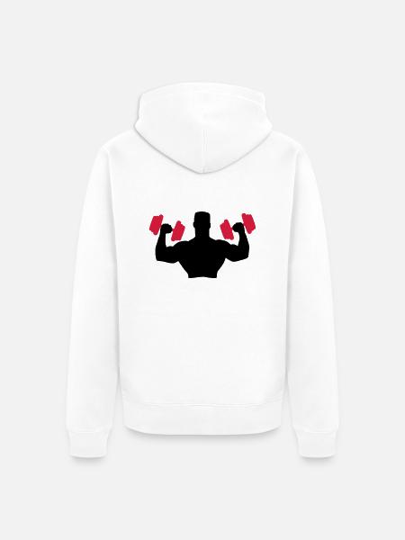 Muscle Man Training - Unisex Premium Organic Zip Hoodie - white
