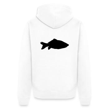 fish carp silhouette - Unisex Premium Bio Zip Hoodie - Weiß - Hinten - Thijin (182cm)