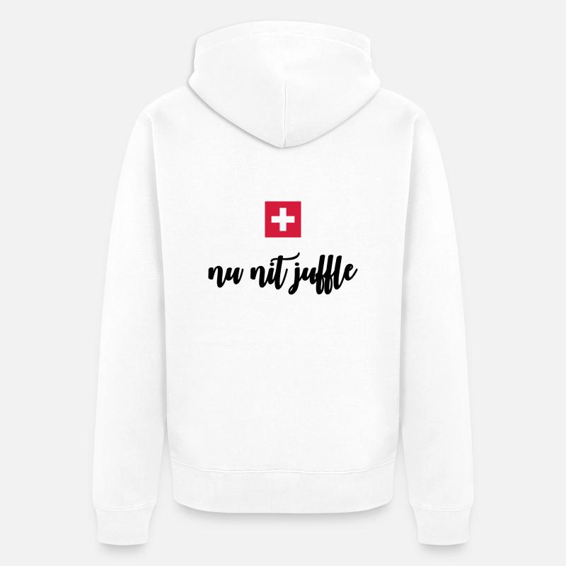 Nu Nit Juffle (CH, Schweiz) - Veste à capuche bio Premium Unisexe - blanc