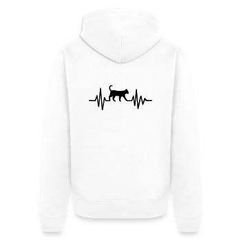 Katze - Unisex Premium Bio Zip Hoodie - Weiß - Hinten - Thijin (182cm)