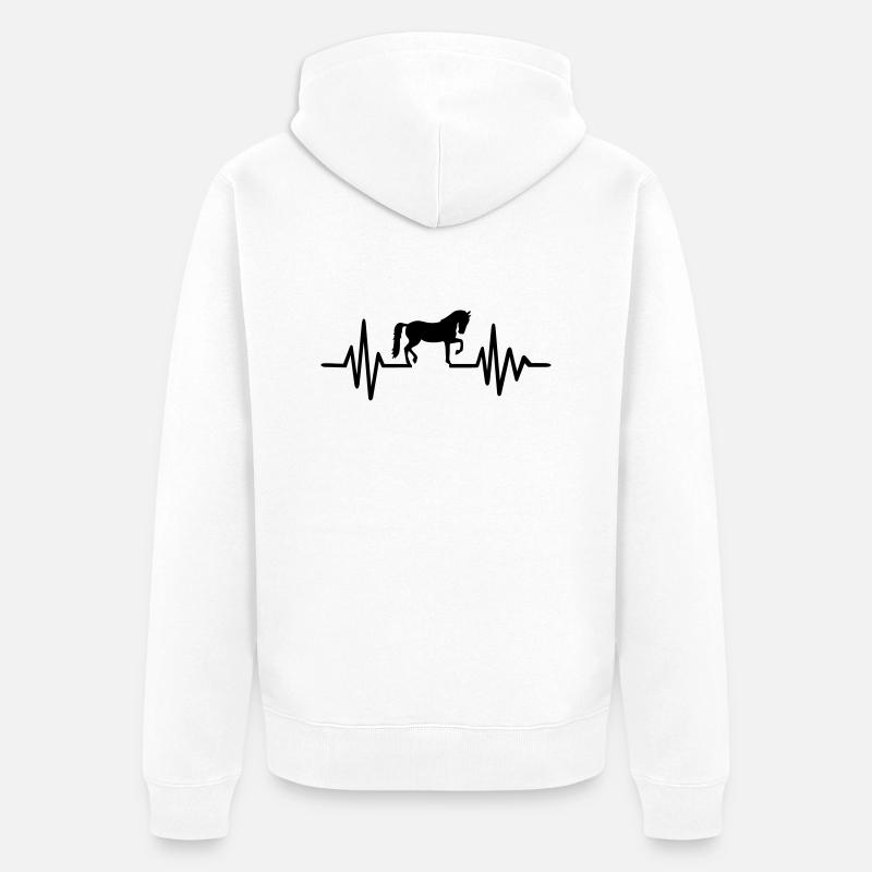 Pferd - Unisex Premium Bio Zip Hoodie - Weiß