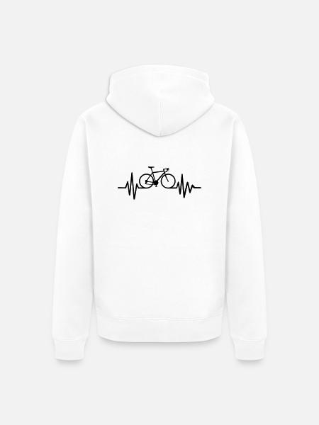 Cycling - Unisex Premium Organic Zip Hoodie - white