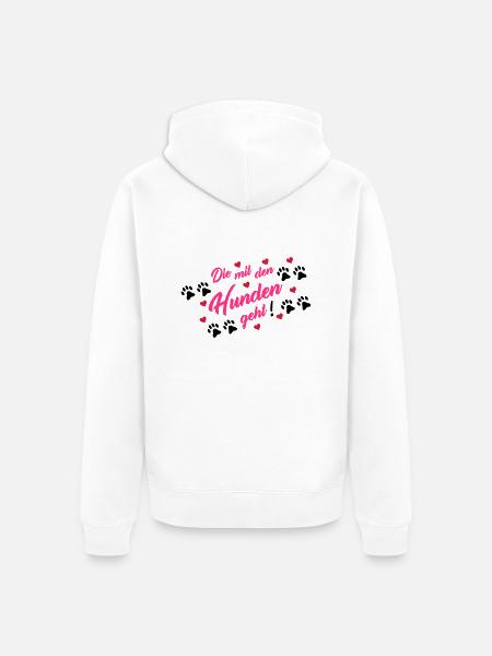 die_mit_den_hunden_geht_002 - Unisex Premium Bio Zip Hoodie - Weiß