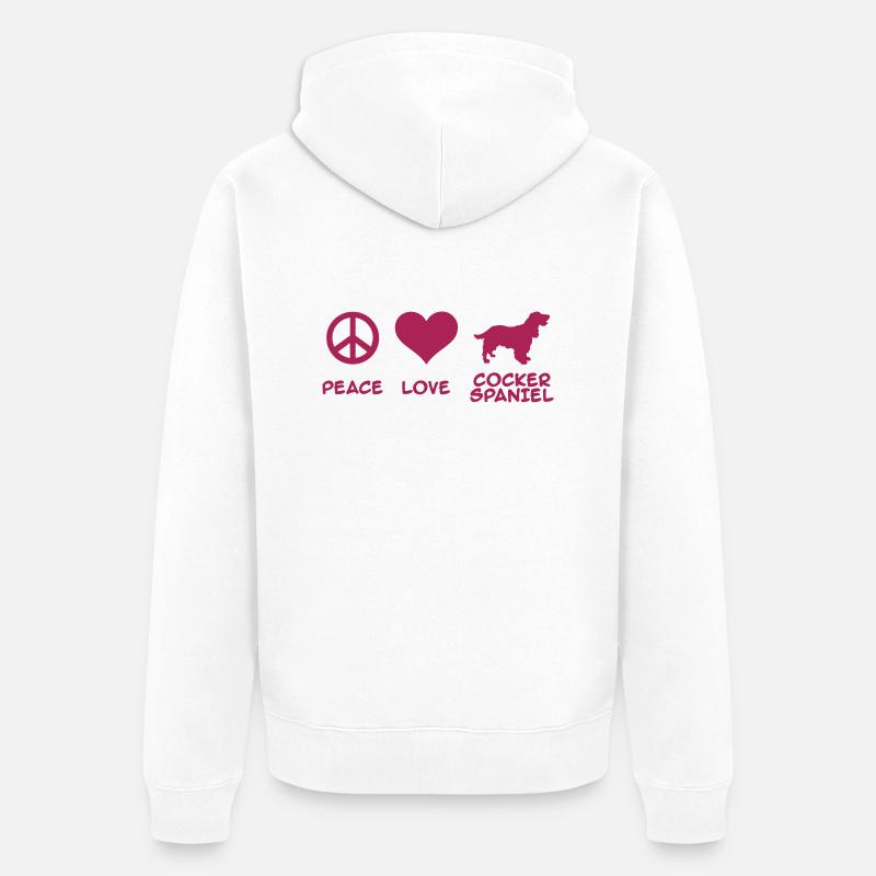 Cocker Spaniel - Unisex Premium Bio Zip Hoodie - Weiß
