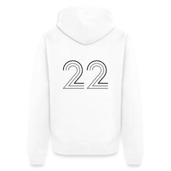 22 - Unisex Premium Bio Zip Hoodie - Weiß - Hinten - Thijin (182cm)