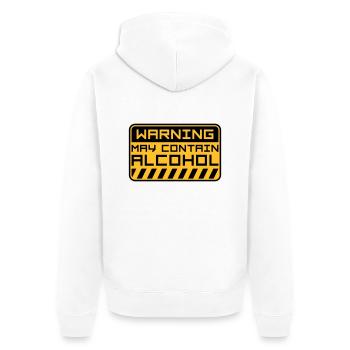 Warning May Contain Alcohol - Unisex Premium Organic Zip Hoodie - white - Back - Thijin (182cm)