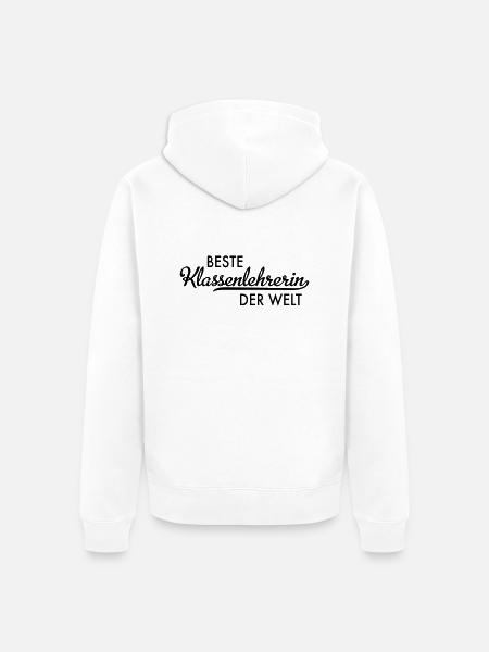 Klassenlehrerin - Unisex Premium Bio Zip Hoodie - Weiß