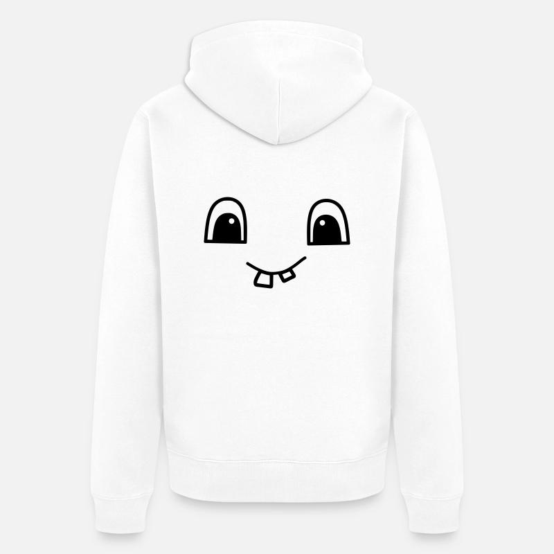 Cute face with two teeth - Unisex Premium Bio Zip Hoodie - Weiß