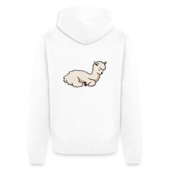Pyjama lama fatigué Amour l’alpaga vectoriel de lama - Veste à capuche bio Premium Unisexe - blanc - Dos - Thijin (182cm)