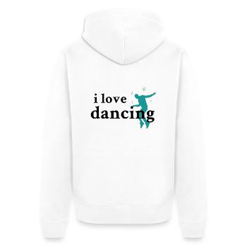 Dancing Dance Music - Unisex Premium Bio Zip Hoodie - Weiß - Hinten - Thijin (182cm)