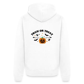 trick or treat 02 - Unisex Premium Bio Zip Hoodie - Weiß - Hinten - Thijin (182cm)