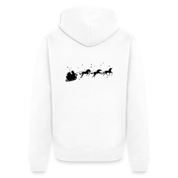 Santa and horses - Unisex Premium Bio Zip Hoodie - Weiß - Hinten - Thijin (182cm)