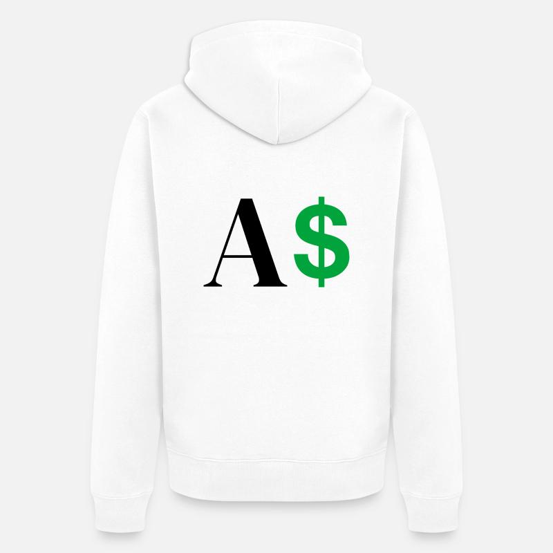 Lettre a dollar - Veste à capuche bio Premium Unisexe - blanc