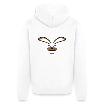 Hase Kaninchen Häschen Cartoon Kleintier niedlich - Unisex Premium Bio Zip Hoodie - Weiß - Hinten - Thijin (182cm)