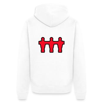 kickerspieler_outline - Kickershirt - Unisex Premium Bio Zip Hoodie - Weiß - Hinten - Thijin (182cm)