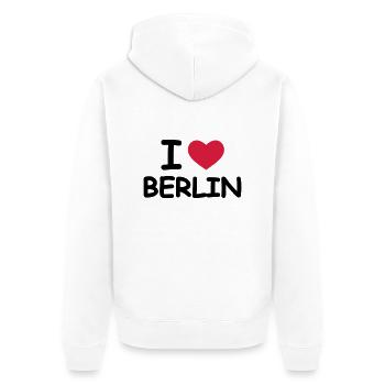 I Love Berlin - Unisex Premium Bio Zip Hoodie - Weiß - Hinten - Thijin (182cm)