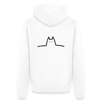 bat - Unisex Premium Bio Zip Hoodie - Weiß - Hinten - Thijin (182cm)