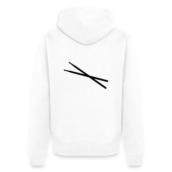 Drumsticks - Unisex Premium Bio Zip Hoodie - Weiß - Hinten - Thijin (182cm)