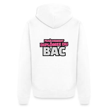 fraîchement diplomée du bac - Veste à capuche bio Premium Unisexe - blanc - Dos - Thijin (182cm)