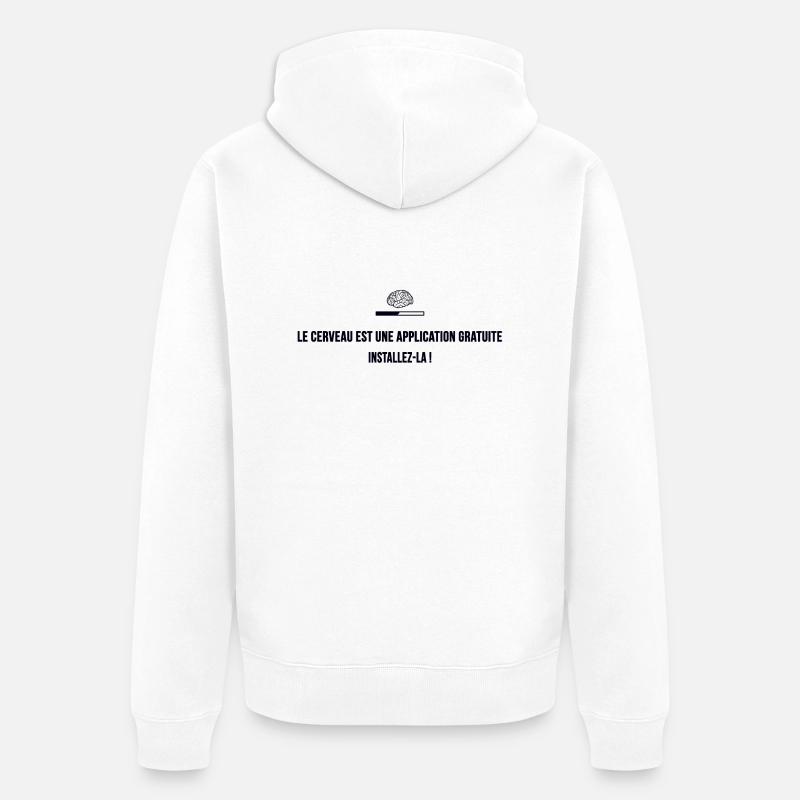 Application : cerveau - Veste à capuche bio Premium Unisexe - blanc