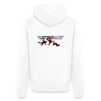 skydiving - pure adrenaline - Unisex Premium Bio Zip Hoodie - Weiß - Hinten - Thijin (182cm)