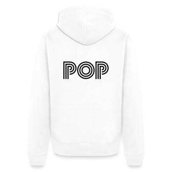 pop - Unisex Premium Bio Zip Hoodie - Weiß - Hinten - Thijin (182cm)