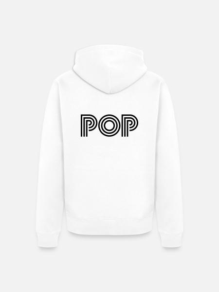 pop - Unisex Premium Organic Zip Hoodie - white